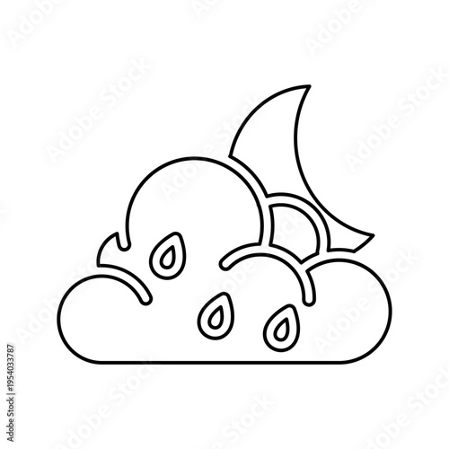 Rain and moon icon