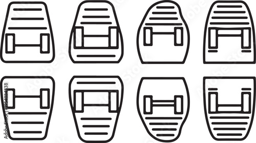 A variety of different types of shoe soles and tread patterns Vector