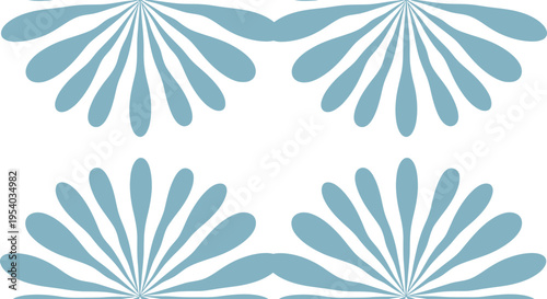 Abstract Blue White Fan Pattern – Modern Seamless Background Texture for Stylish Design
