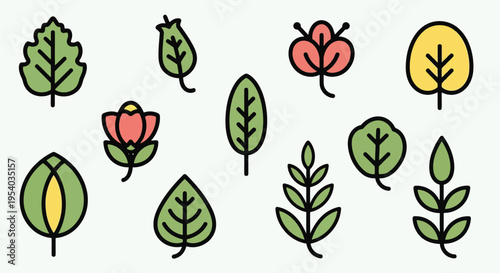 A delightful assortment of colorful cartoon fruits and vegetables with a ladybug and butterfly