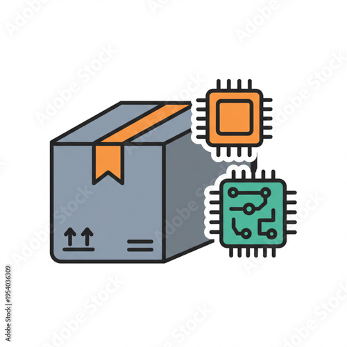 Gray Box with Circuit Boards and Ribbon.
