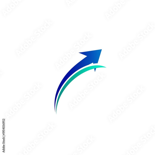 Blue and Green Arrow Graphic Design Element.