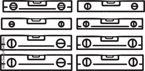 Assorted electronic components arranged in a grid pattern on a white background Vector