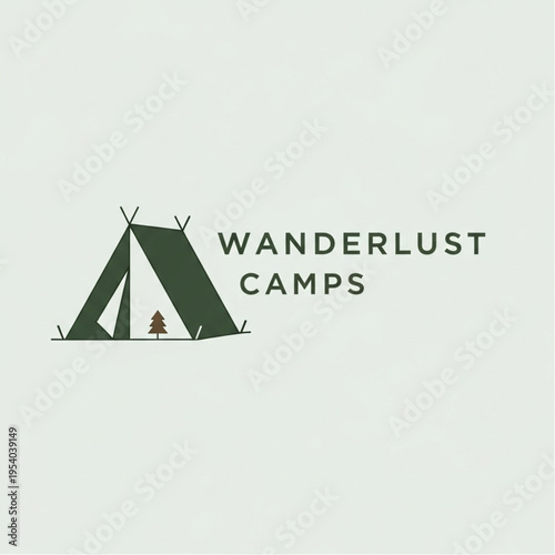 Camping Tent Logo Design Illustration.