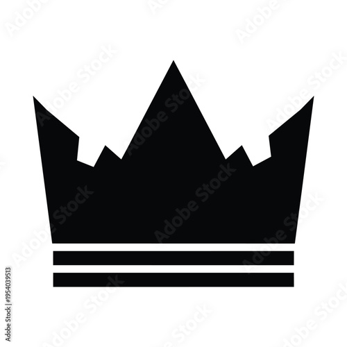 Black crown silhouette for logo or design projects