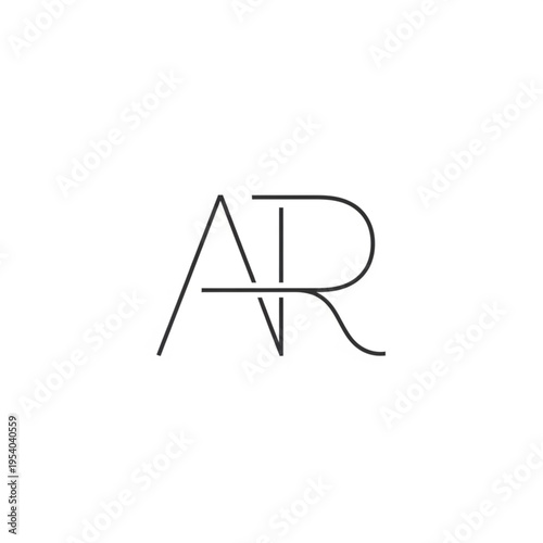 Stylized AR Monogram Logo Design Element.