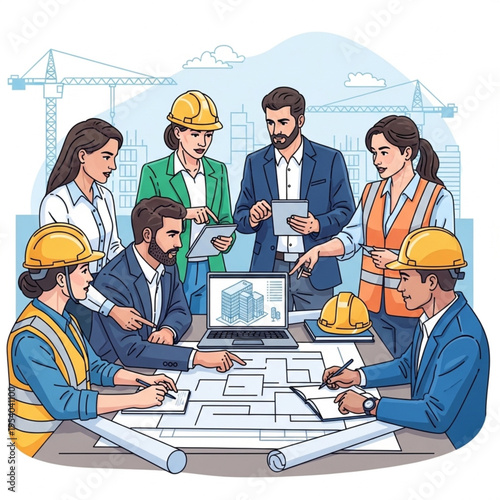 Team of Architects and Engineers Meeting.