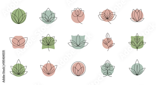 Assorted colorful and green cartoon icons of fruits and vegetables