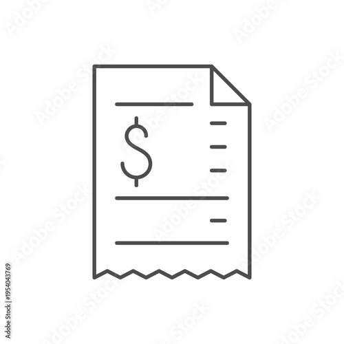 Financial bill line outline icon
