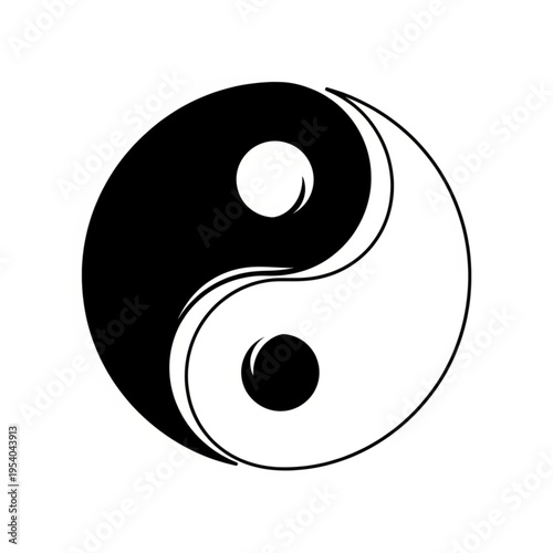 Yin Yang Symbol Black White Harmony.