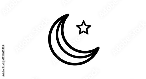 Free Download Black crescent moon and star icon - GFXLoad