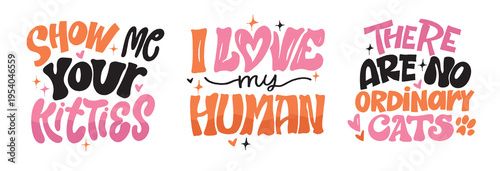 Funny hand drawn doodle lettering quote about cat lovers. Lettering for t-shirt design, mug print, bag print, clothes fashion. 100% hand drawn vector image.