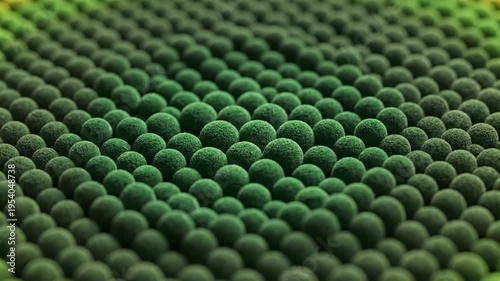 Spherical moss arrangement with green and yellow gradient transition