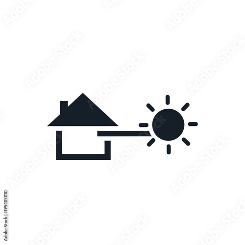 Solar powered house energy concept.