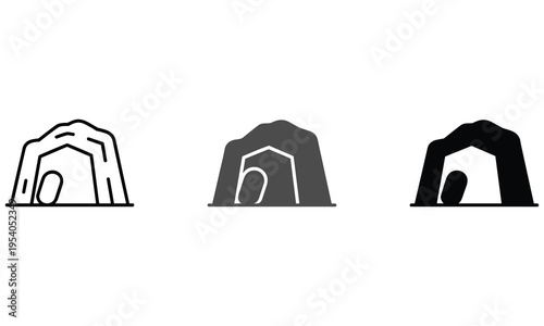 Simple vector illustrations of igloos in different design styles and colors