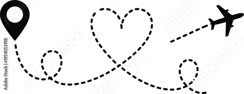 Commercial airplane takeoff silhouette, black passenger jet aircraft flying, aviation transport travel and international flight logistics vector illustration.