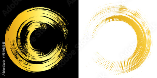 Vector Black and Gold Design Templates for Brochures, Flyers, Mobile Technologies, Applications, Online Services, Typographic Emblems, Logo, Banners and Infographic. Golden Abstract Modern Background.