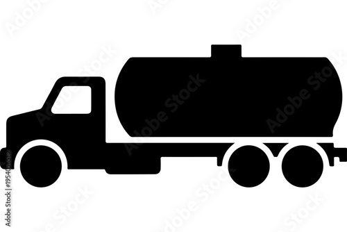 Black Tanker Truck Vector Illustration