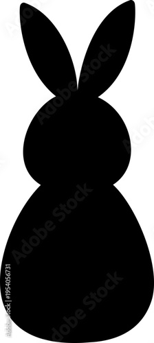 Spring Rabbit Icon in Minimal Style Isolated.
Cute Bunny Silhouette for Easter Decoration.
Transparent background. SVG.