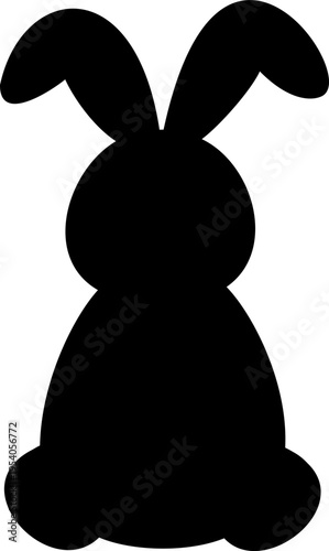 Spring Rabbit Icon in Minimal Style Isolated.
Cute Bunny Silhouette for Easter Decoration.
Transparent background. SVG.