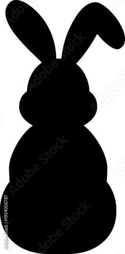 Spring Rabbit Icon in Minimal Style Isolated.
Cute Bunny Silhouette for Easter Decoration.
Transparent background. SVG.