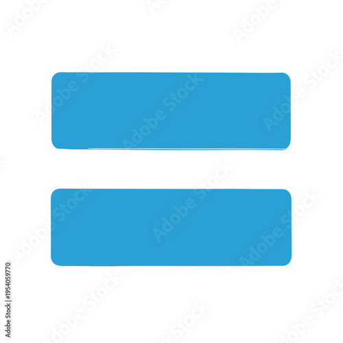 Blue equal sign icon symbolizing equality and balance, representing the concept of fairness and justice. Useful for discussions on social issues and advocacy around equal rights.