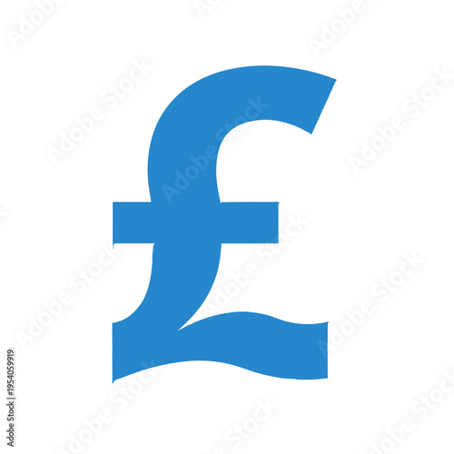 Pound currency symbol in blue, representing financial transactions and economic concepts. Suitable for use in financial reports, marketing materials, or educational content.