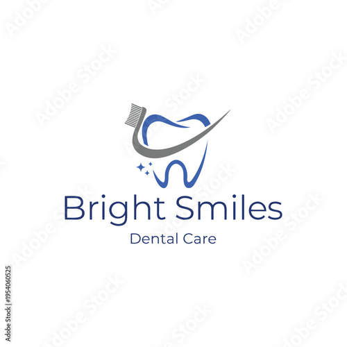 Clean and modern dental logo featuring  tooth icon, ideal for clinics, dental brands, and healthcare business.