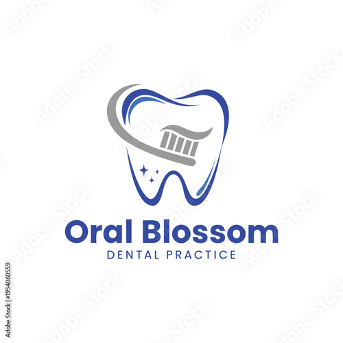 Clean and modern dental logo featuring  tooth icon, ideal for clinics, dental brands, and healthcare business.