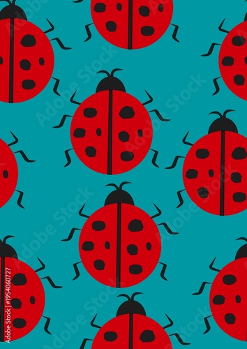 seamless pattern with ladybug