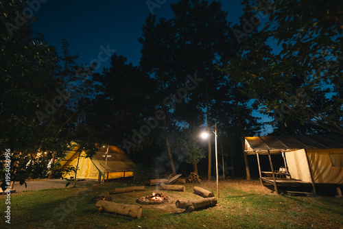Glamping campsite with camp...