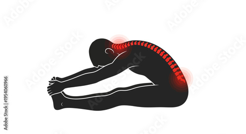 person experiencing back pain while stretching.