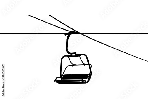 Aerial Ski Lift Chairlift Illustration