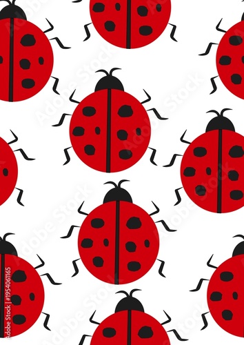 seamless pattern with ladybugs