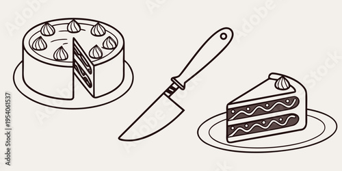 Cake with a slice cut out and a cake server dessert pastry