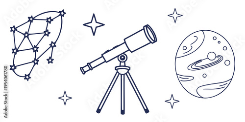Astronomy telescope stars planet space