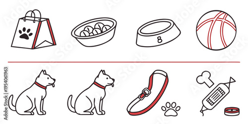 Dog and pet line food bowl ball