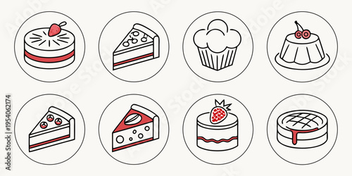 Various dessert cakes cupcakes muffins pastries sweets
