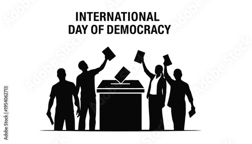 Democracy vector illustration of people voting on International Day of Democracy