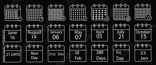 Calendar week icon symbol vector illustration on white background. Flat design.