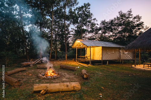 Glamping campsite with camp...