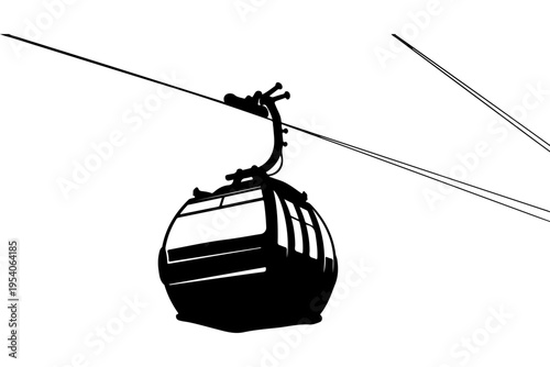 Modern Cable Car in Motion
