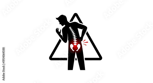 Back pain and spine injury concept.
