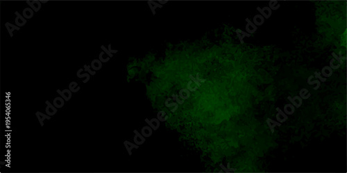 Light green spotted watercolor wall design on black background. Vivid liquid aquarelle paint paper texture canvas element for retro text design. Old grunge textures design With cement wall texture. 