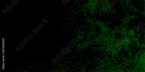 Light green spotted watercolor wall design on black background. Vivid liquid aquarelle paint paper texture canvas element for retro text design. Old grunge textures design With cement wall texture. 