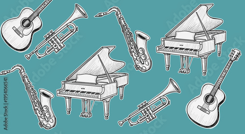 Various Musical Instruments On Display.