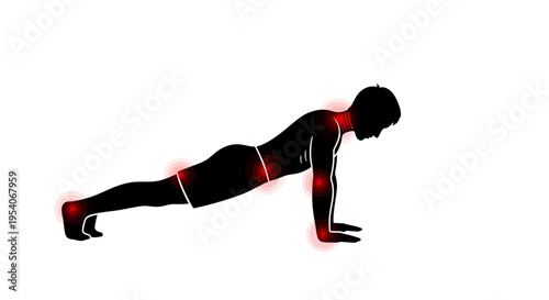 Man performing a push-up exercise.