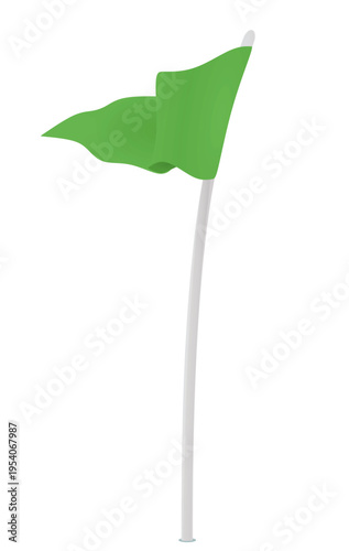 Green triangle flag. vector illustration
