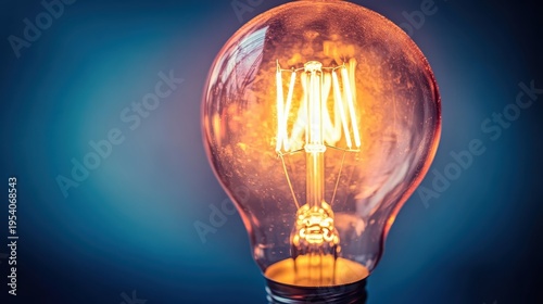 Wallpaper Mural A glowing incandescent light bulb with a bright warm filament symbolizes inspiration and new ideas. Torontodigital.ca