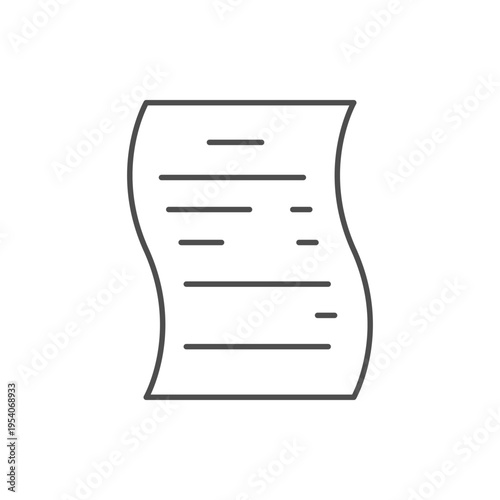 Modern receipt line outline icon